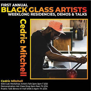Cedric Mitchell final presenter in Alfred University School of Art and Design Black Glass Artist Series